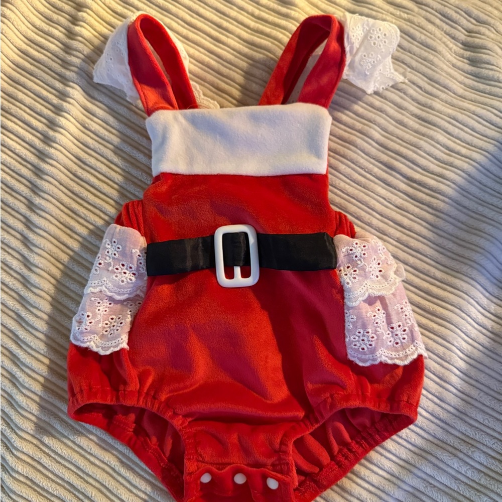 Red Santa-Themed Kids Bodysuit